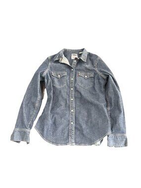 Levi's Women's Denim Chambray Shirt Size Small Long Sleeve  Pearl Snaps